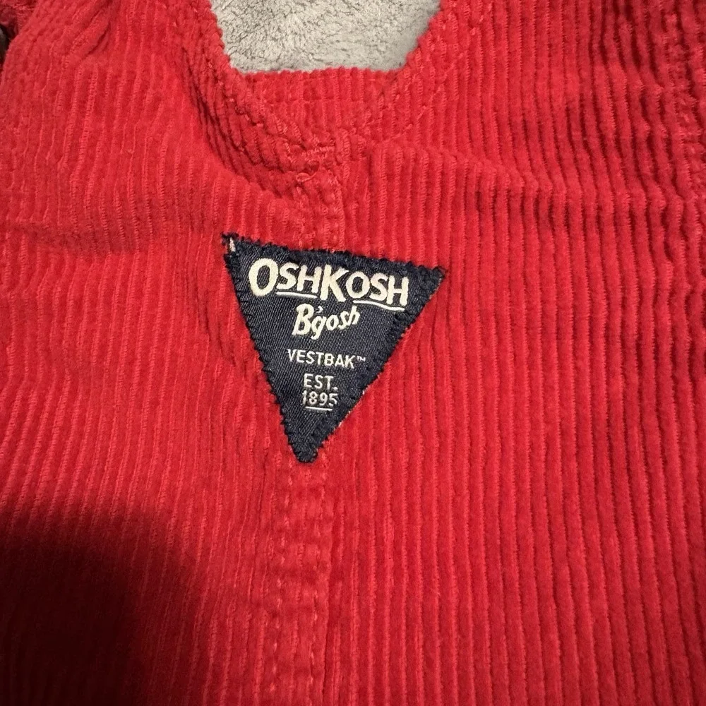 Oshkosh Bgosh Overalls Baby 6 Months Red Corduroy